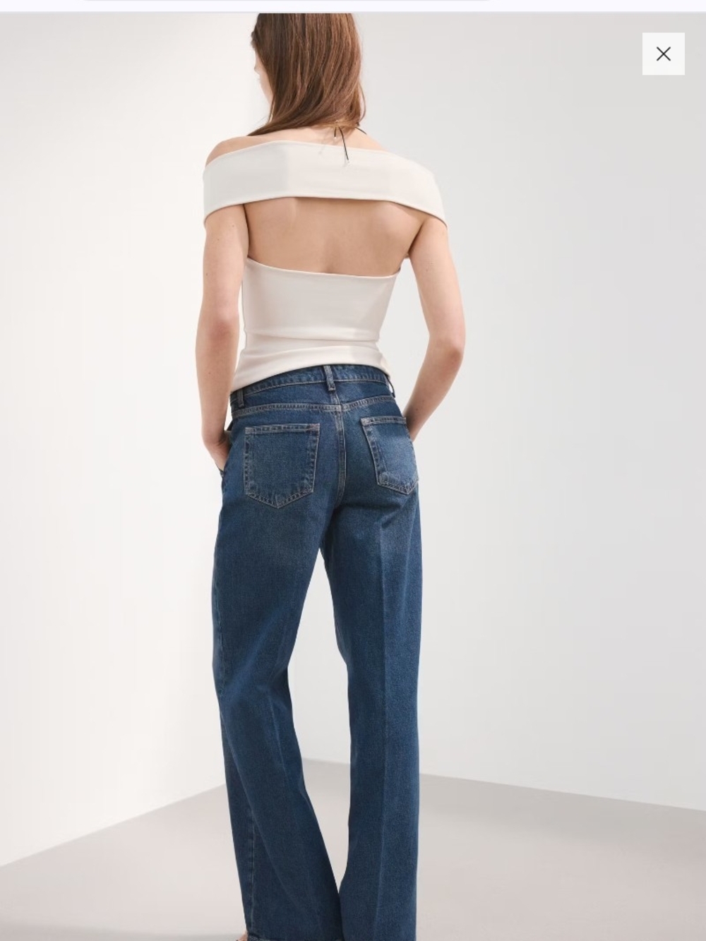 Mango Straight-Leg Jeans in Dark Blue Wash